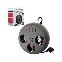 Winnboss WN-3395 3lü Akım Korumalı Priz Makaralı Anahtarlı 16A 4000 Watt 3xusb 1xtype-C