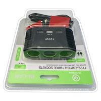 YK DESIGN YK-OT732 TYPE-C/USB&THREE SOCKETS ARAÇ ÇAKMAKLIK CİHAZI 