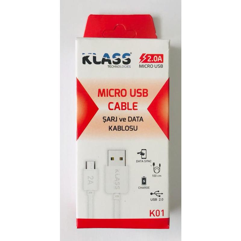 KLASS K01 MICRO USB ŞARJ VE DATA KABLOSU