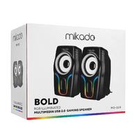 Mikado MD-S25 BOLD 2.0 Multimedia 3W*2 Siyah 6 Renk Modu ile USB RGB Işıklı Speaker Hoparlör