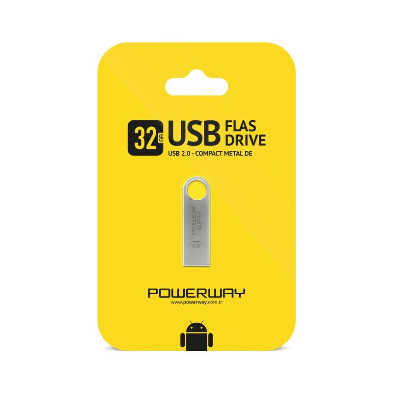 POWERWAY 32GB METAL USB FLASH BELLEK 